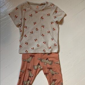Terry Cotton Cherry T & Cockatoo Pants both from Europe